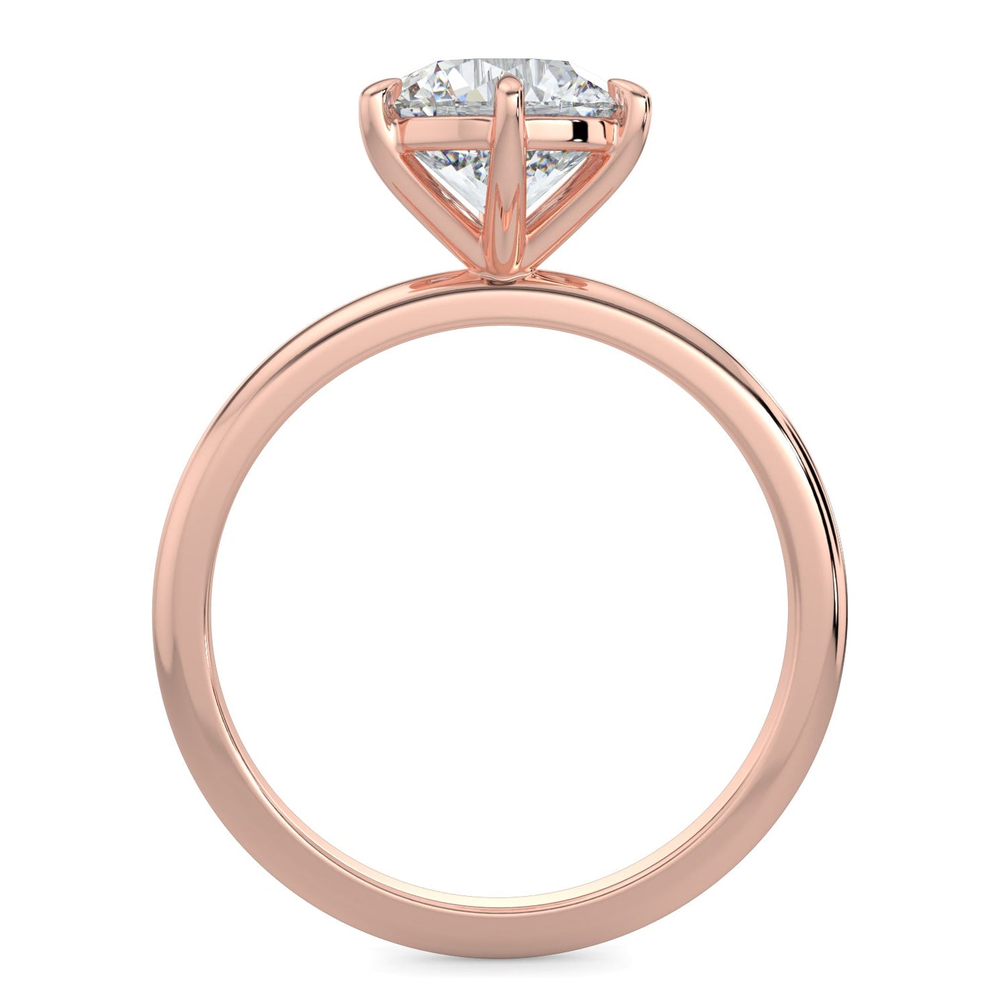 Natalie-1.0 Carats Round Moissanite Solitaire Engagement Ring