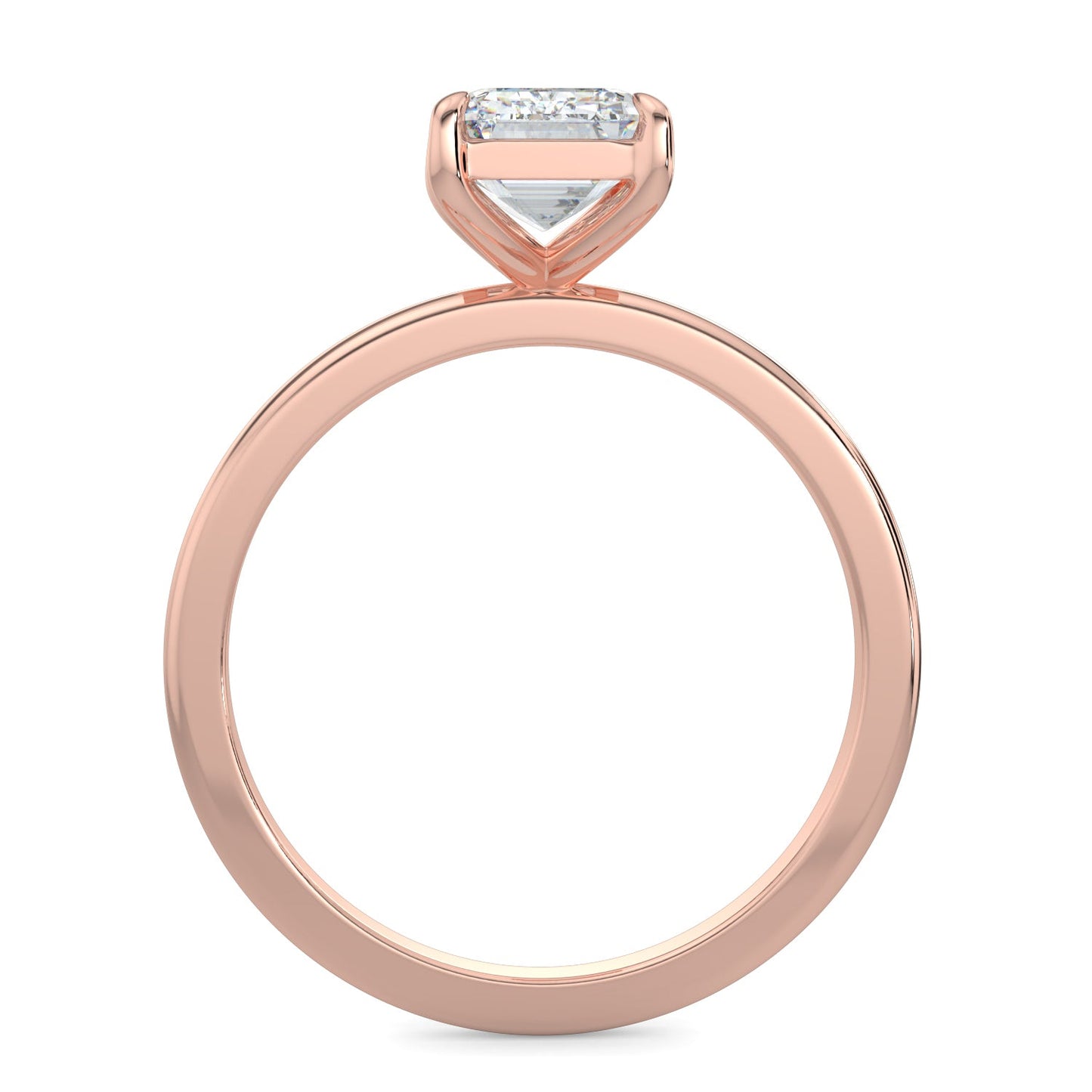 Mackenzie-1.0 Carats Emerald Moissanite Solitaire Engagement Ring