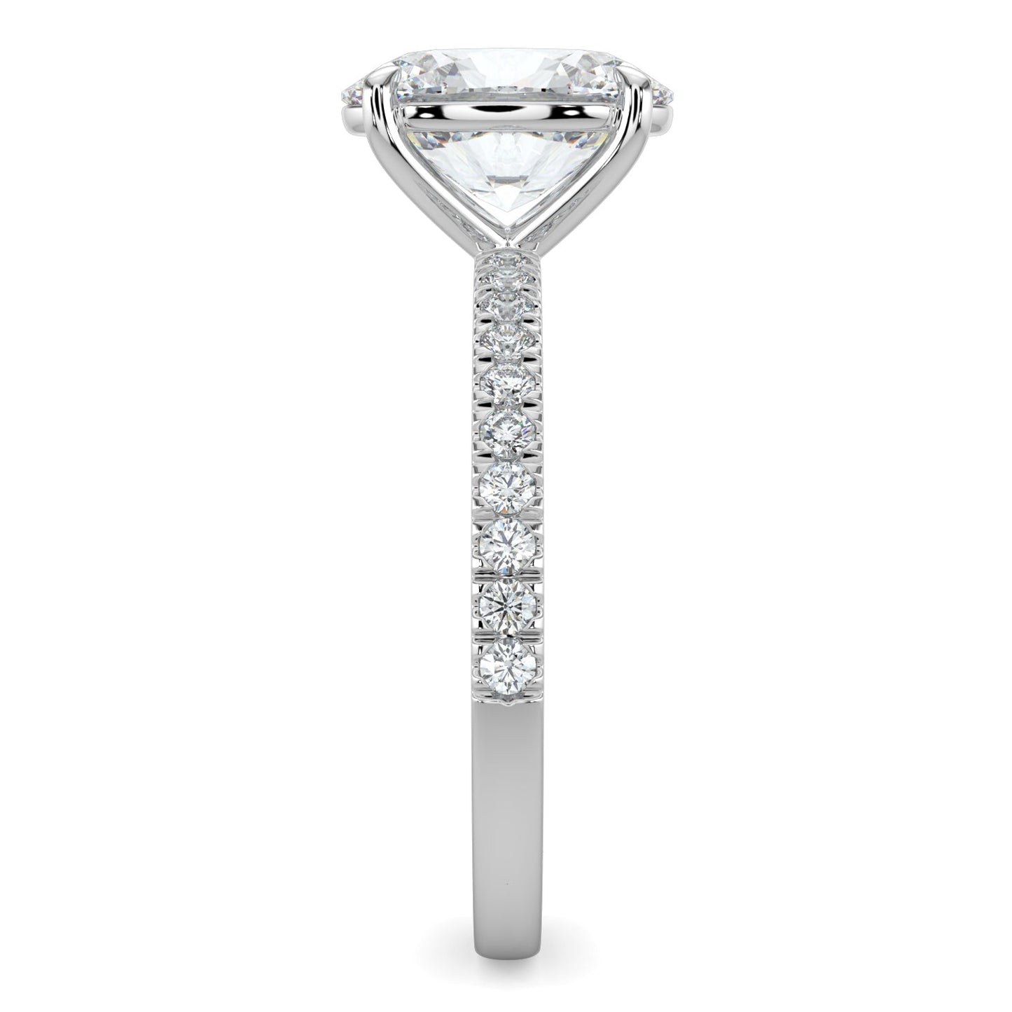 Olivia-2.0 Carats Oval Moissanite Pave Setting Engagement Ring