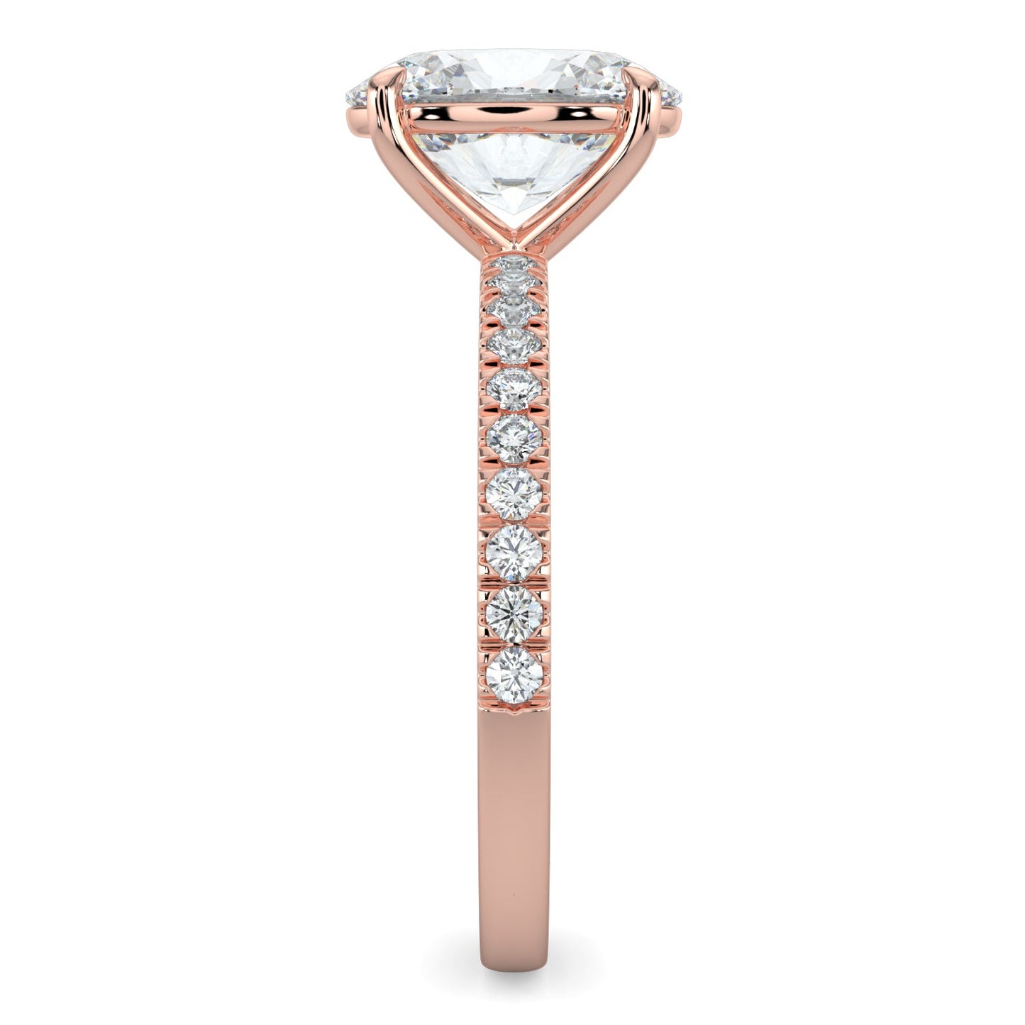 Olivia-2.0 Carats Oval Moissanite Pave Setting Engagement Ring