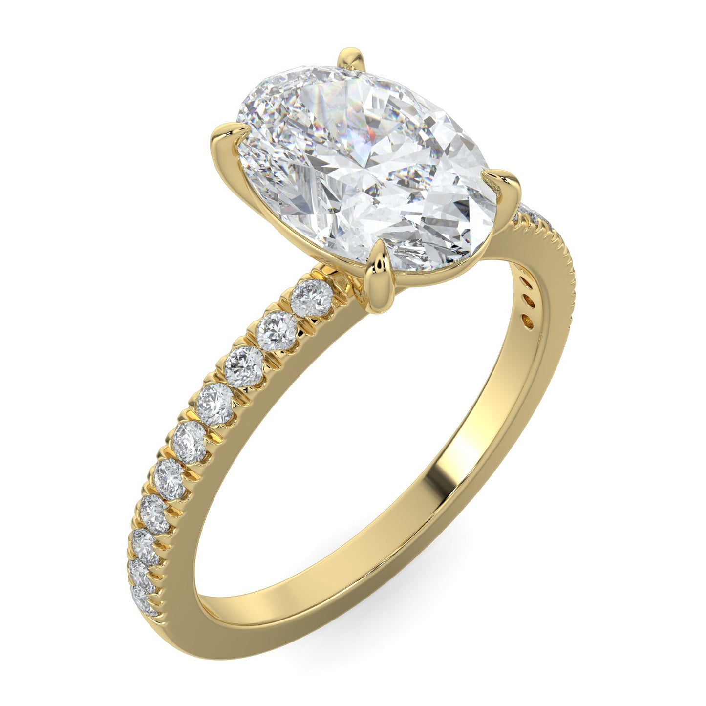 Olivia-2.0 Carats Oval Moissanite Pave Setting Engagement Ring