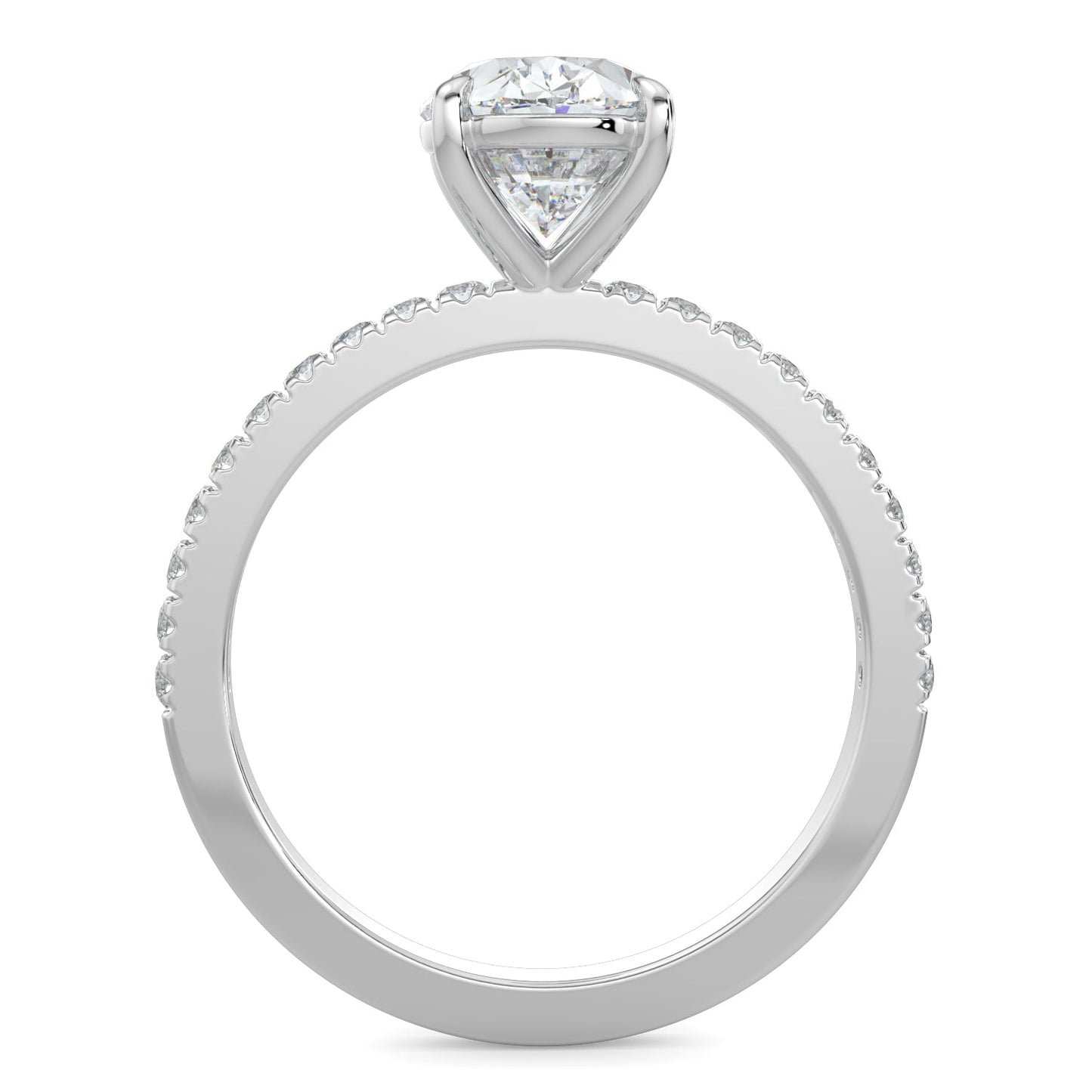 Olivia-2.0 Carats Oval Moissanite Pave Setting Engagement Ring