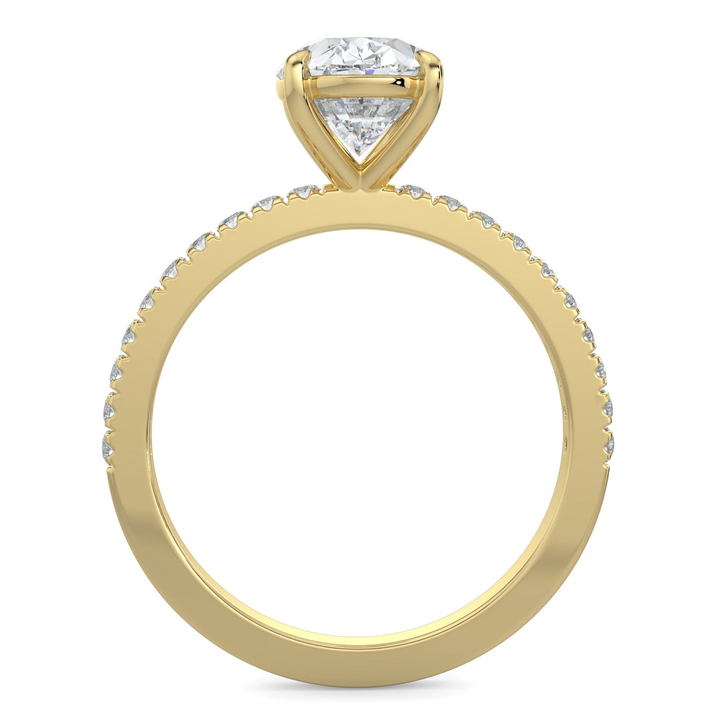 Olivia-2.0 Carats Oval Moissanite Pave Setting Engagement Ring