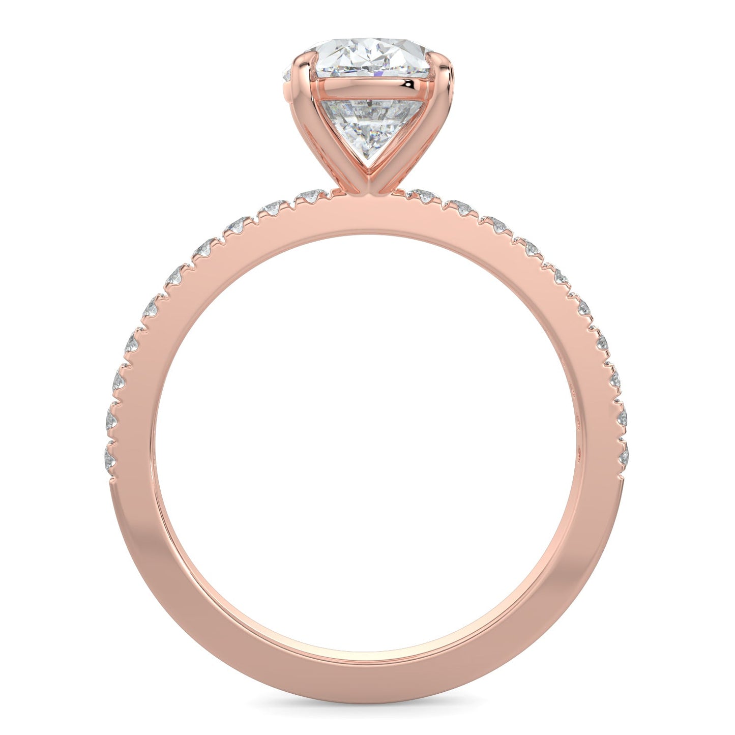 Olivia-2.0 Carats Oval Moissanite Pave Setting Engagement Ring