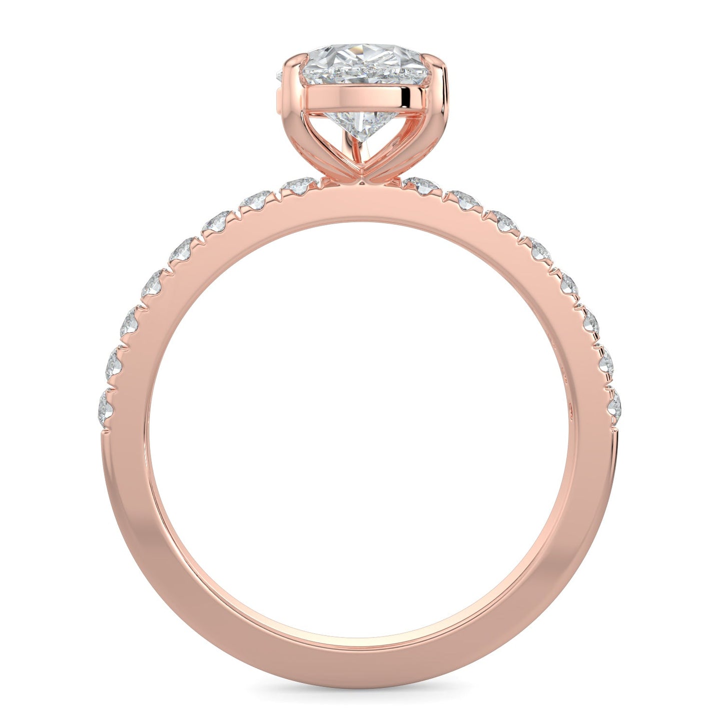 Lucy-1.0 Carats Pear Moissanite Pave Setting Engagement Ring