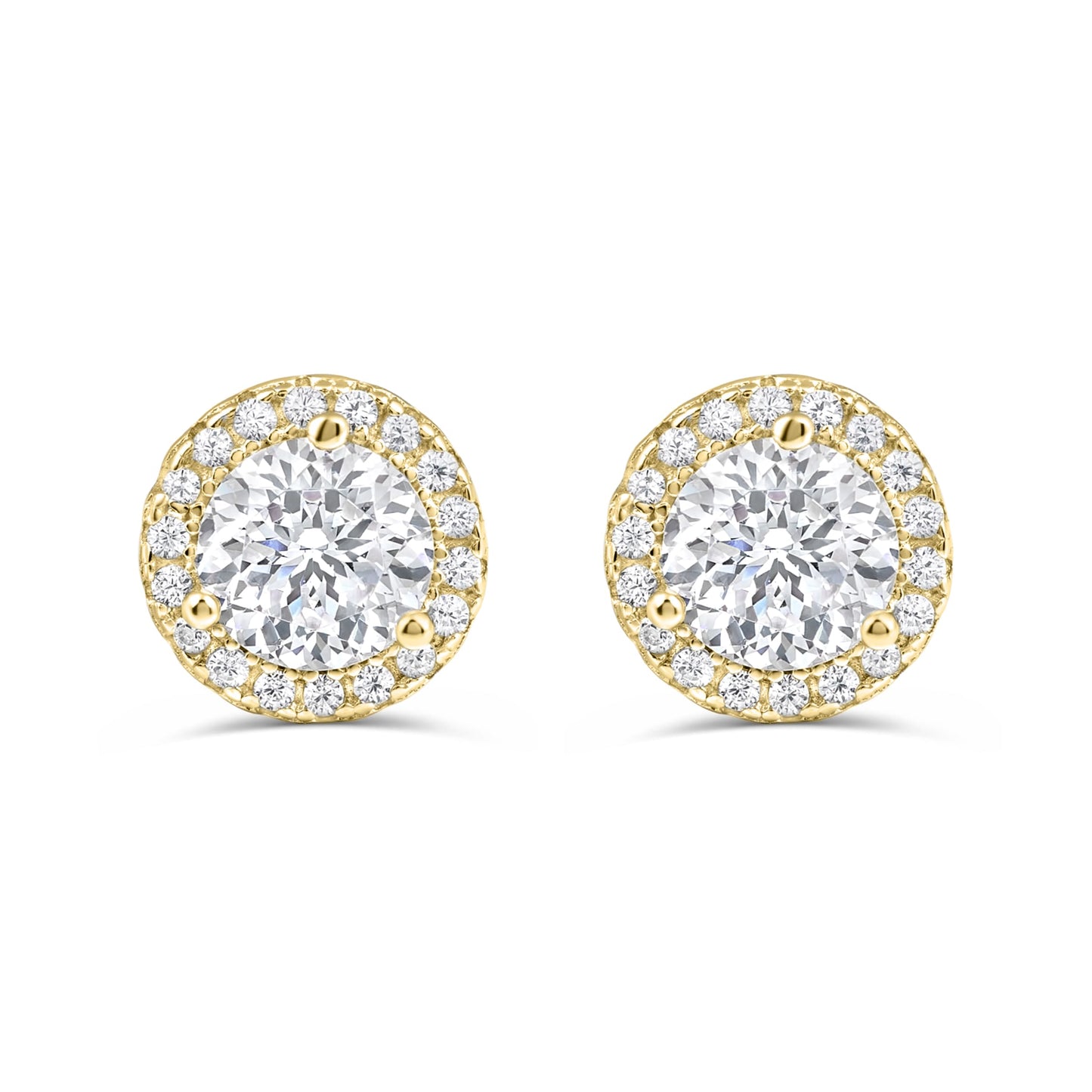 Layla- 1.50 CT Round Moissanite Halo Stud Earrings