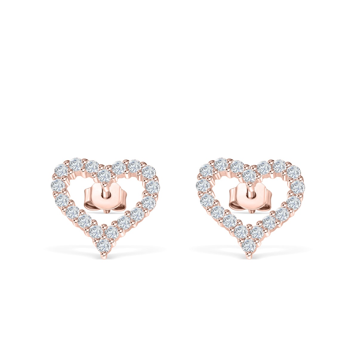 Luna- 1.0 CT Round Moissanite Heart Stud Earrings