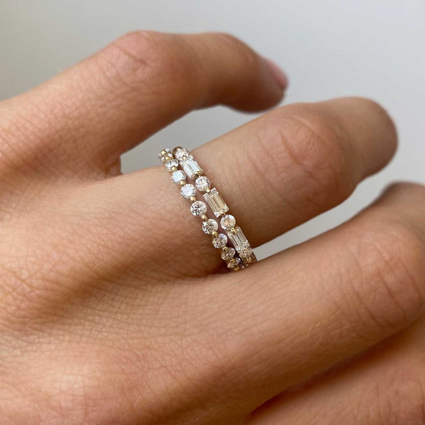 0.52 TCW Round and Baguette Eternity Wedding Band