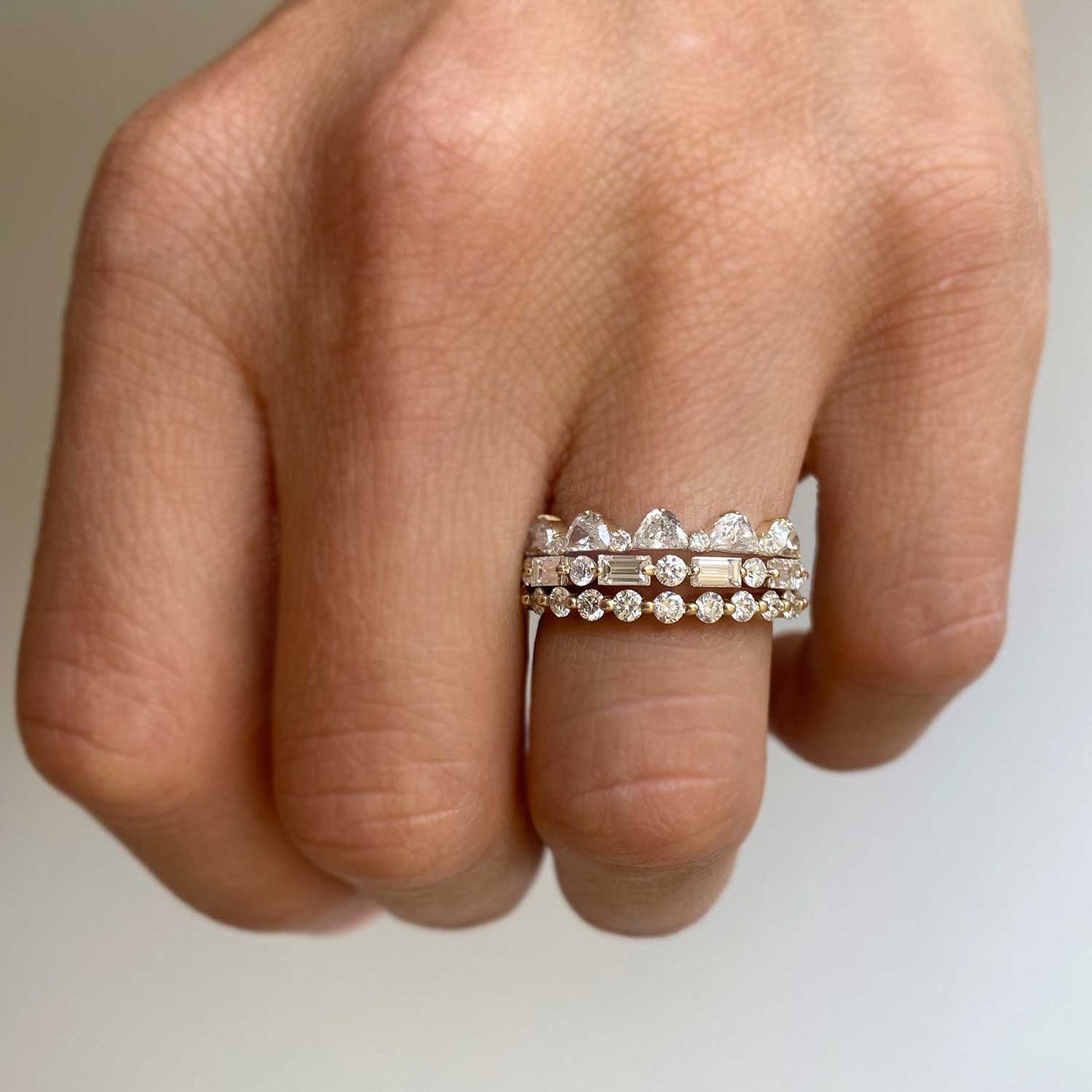 0.52 TCW Round and Baguette Eternity Wedding Band