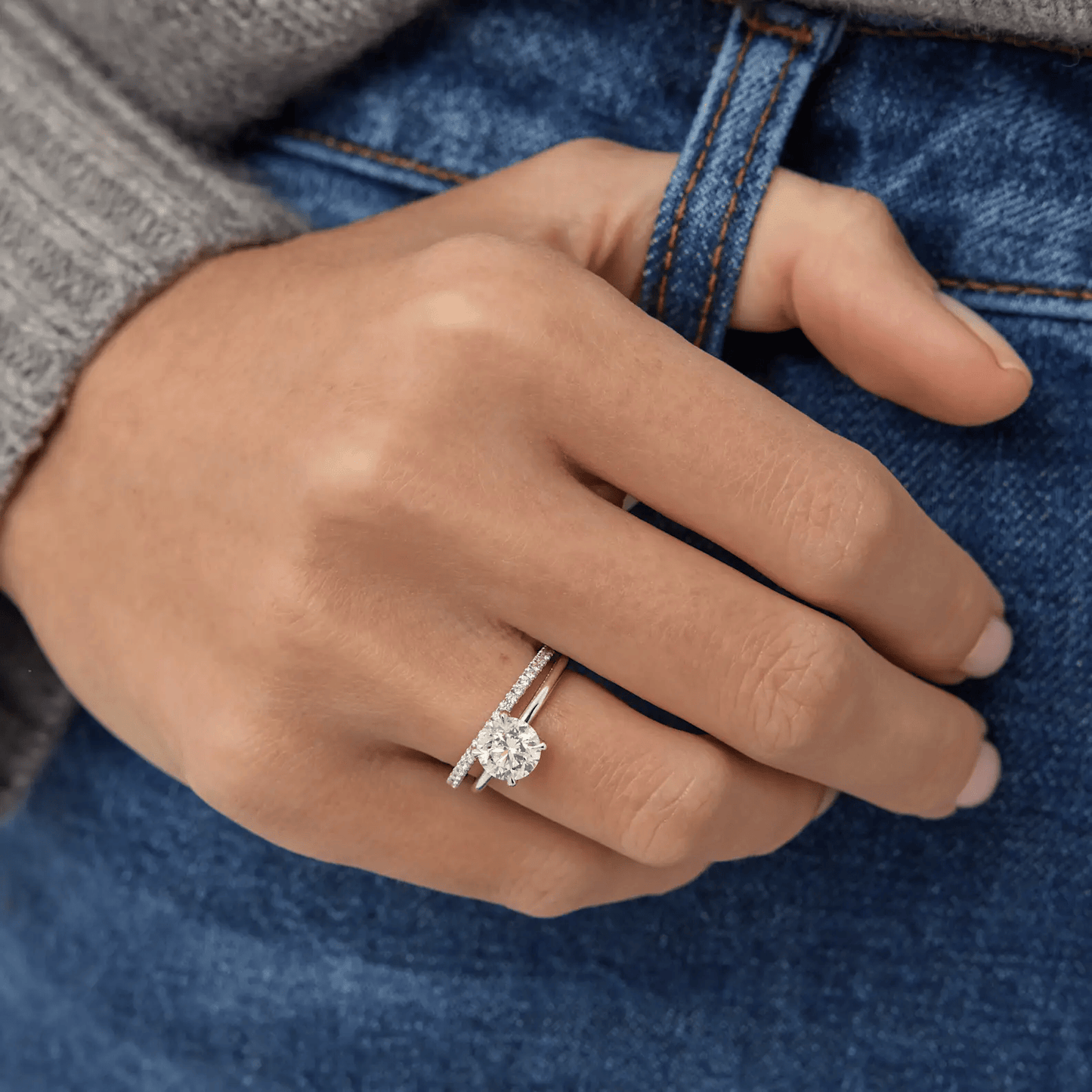 1.30 CT Round Diamond Solitaire Style Engagement Ring