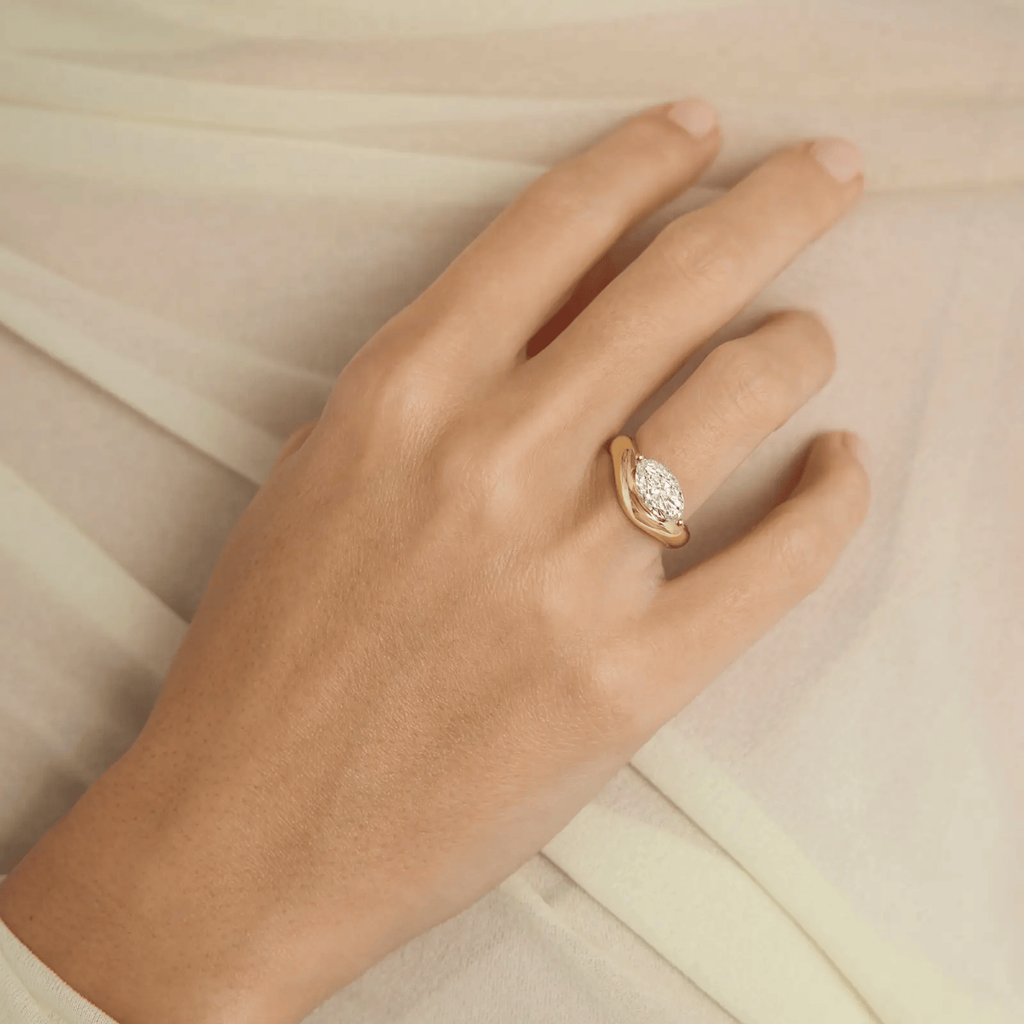 1.60 CT Marquise Cut unique solitaire Diamond Engagement Ring