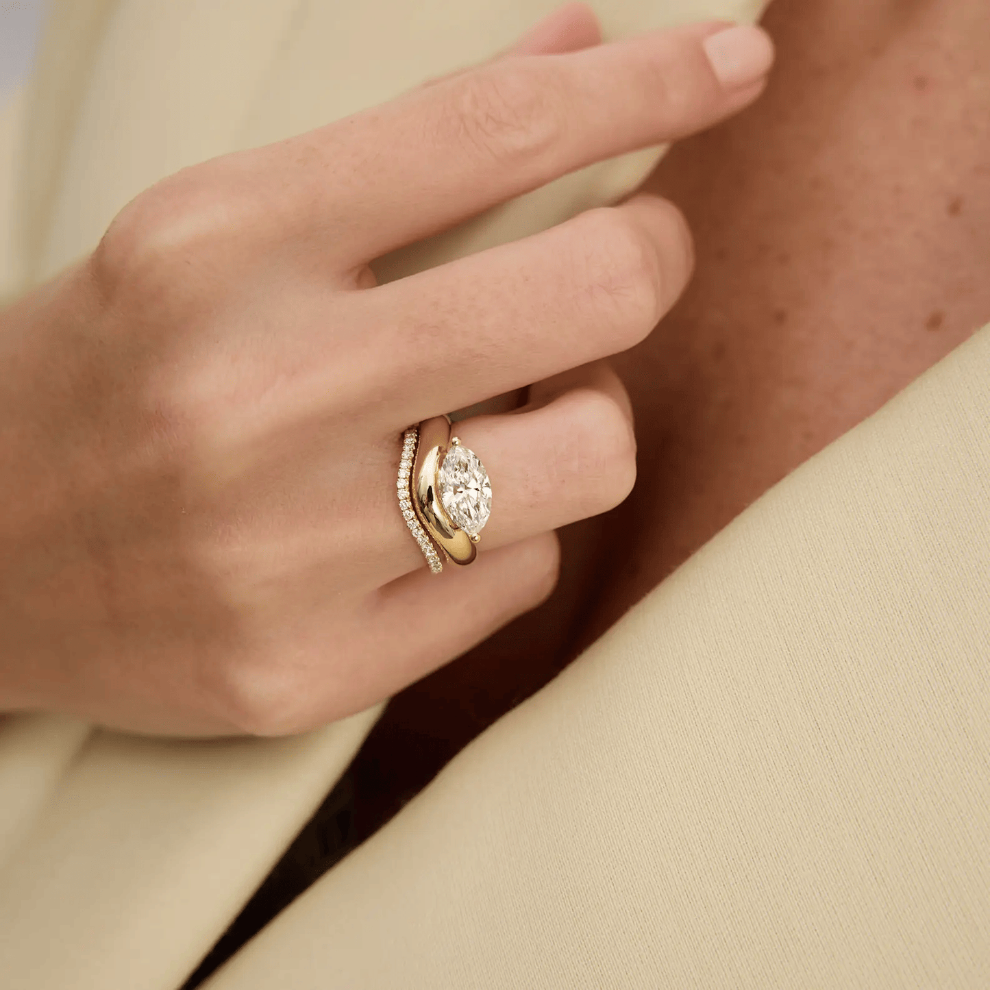 1.60 CT Marquise Cut unique solitaire Diamond Engagement Ring