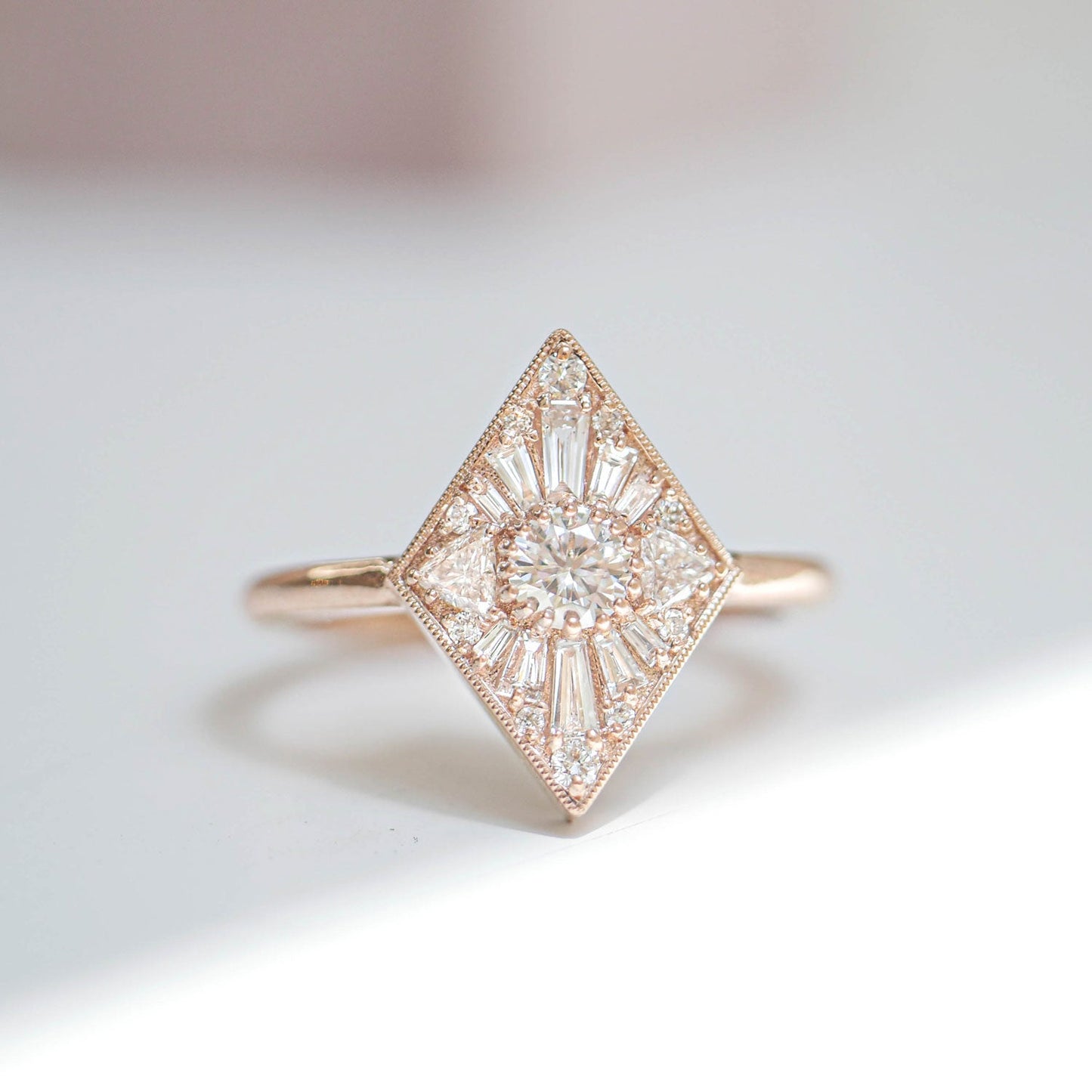 0.30 CT Round CVD Diamond Brilliant Engagement Ring