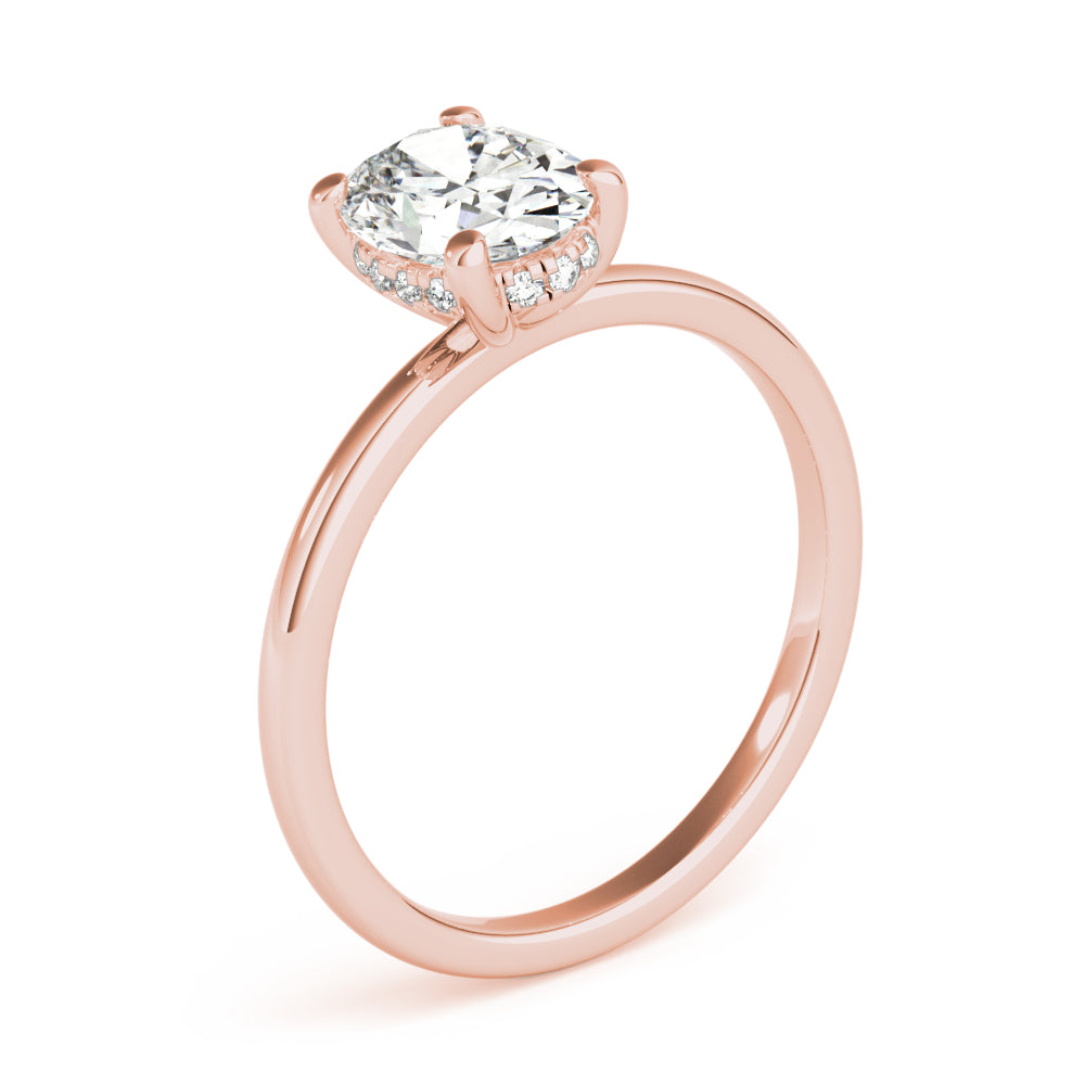 Daisy-2.0 Carats Oval Moissanite Hidden Halo Engagement Ring
