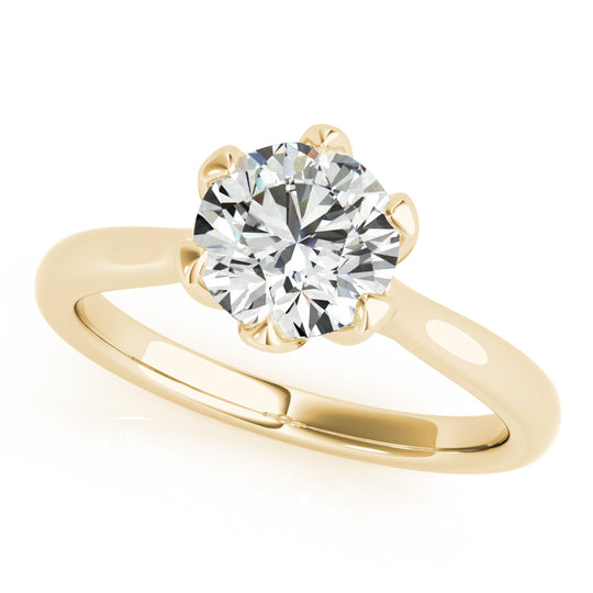 Gracelyn-1.0 Carats Round Moissanite Solitaire Engagement Ring