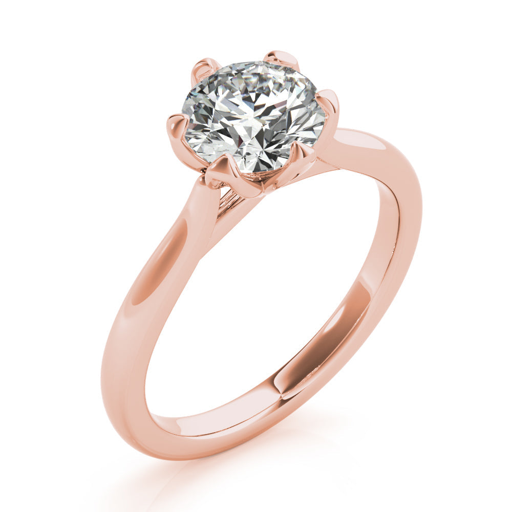 Gracelyn-1.0 Carats Round Moissanite Solitaire Engagement Ring