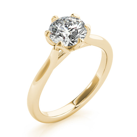 Gracelyn-1.0 Carats Round Moissanite Solitaire Engagement Ring