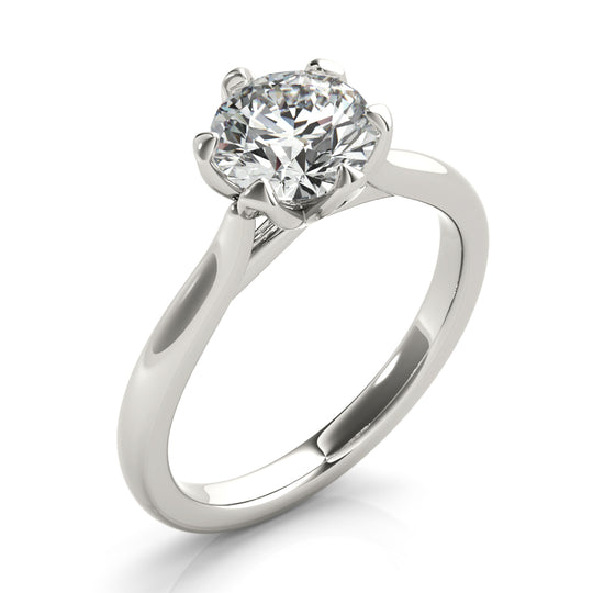 Gracelyn-1.0 Carats Round Moissanite Solitaire Engagement Ring