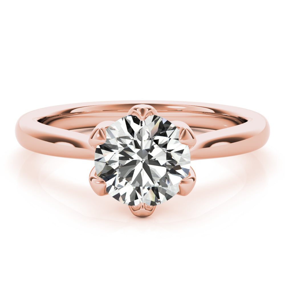 Gracelyn-1.0 Carats Round Moissanite Solitaire Engagement Ring