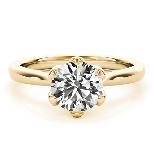 Gracelyn-1.0 Carats Round Moissanite Solitaire Engagement Ring