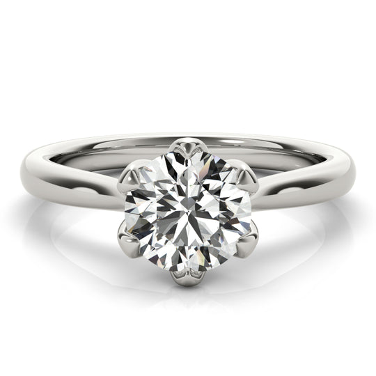 Gracelyn-1.0 Carats Round Moissanite Solitaire Engagement Ring