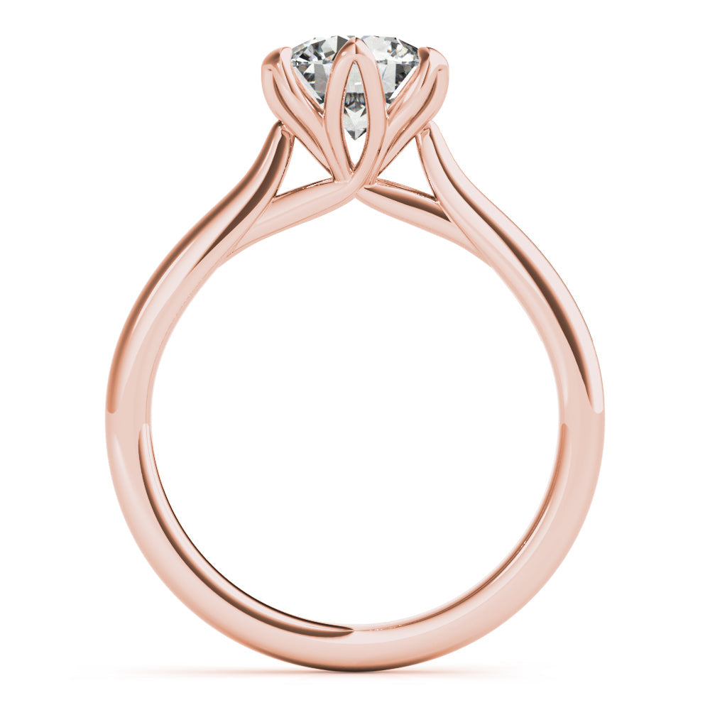 Gracelyn-1.0 Carats Round Moissanite Solitaire Engagement Ring