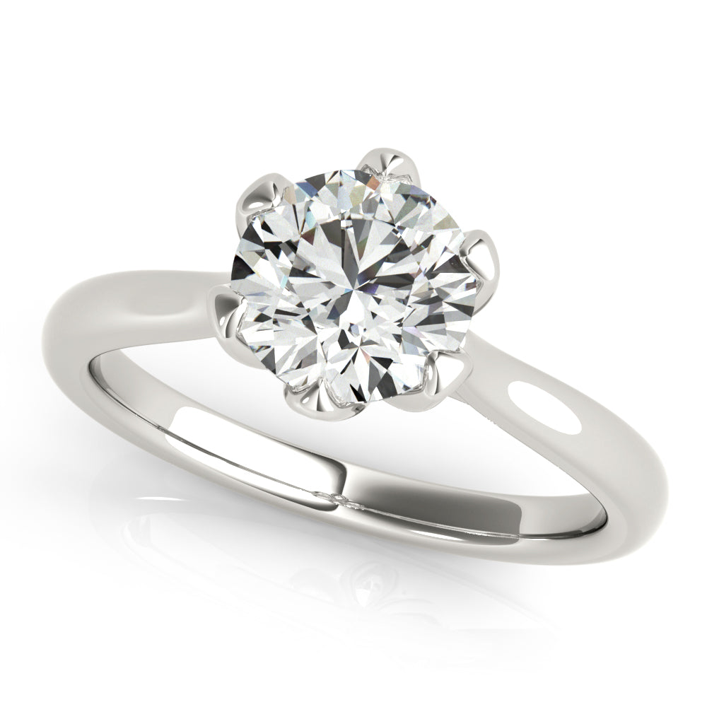 Gracelyn-1.0 Carats Round Moissanite Solitaire Engagement Ring