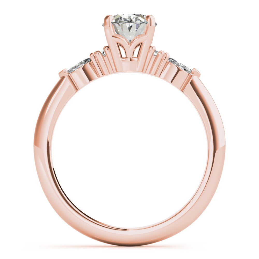 Chelsea-1.0 Carats Oval Moissanite Cluster Engagement Ring