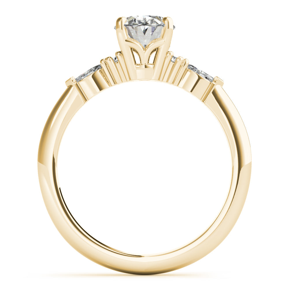 Chelsea-1.0 Carats Oval Moissanite Cluster Engagement Ring