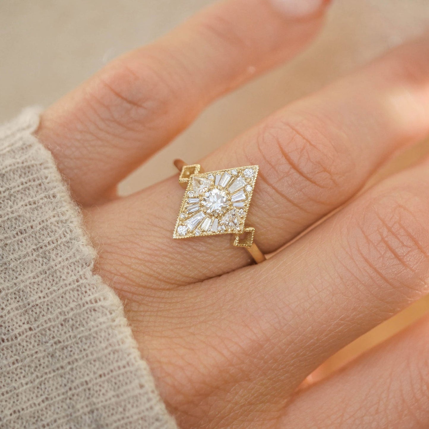 0.30 CT Round CVD Diamond Brilliant Engagement Ring