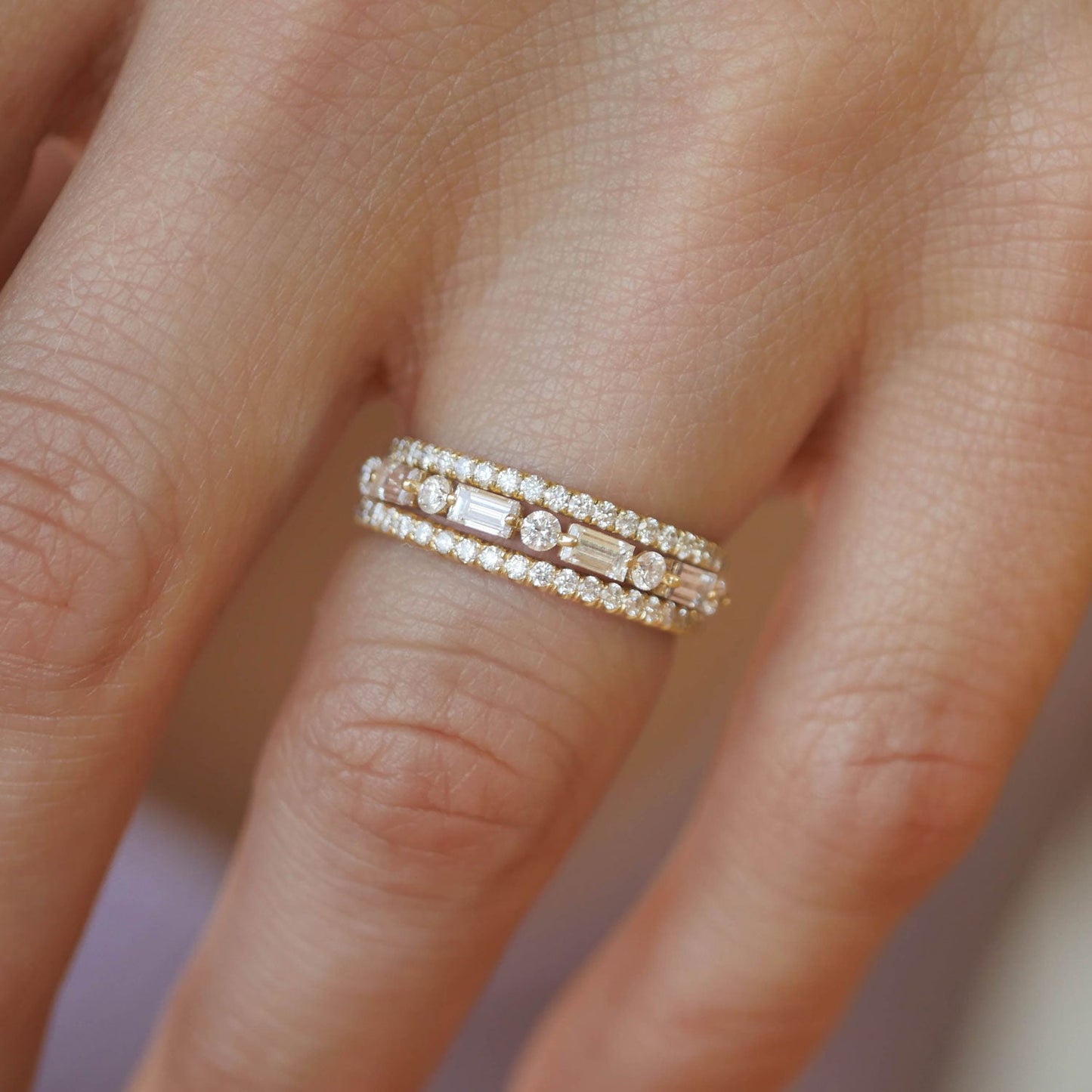 0.52 TCW Round and Baguette Eternity Wedding Band