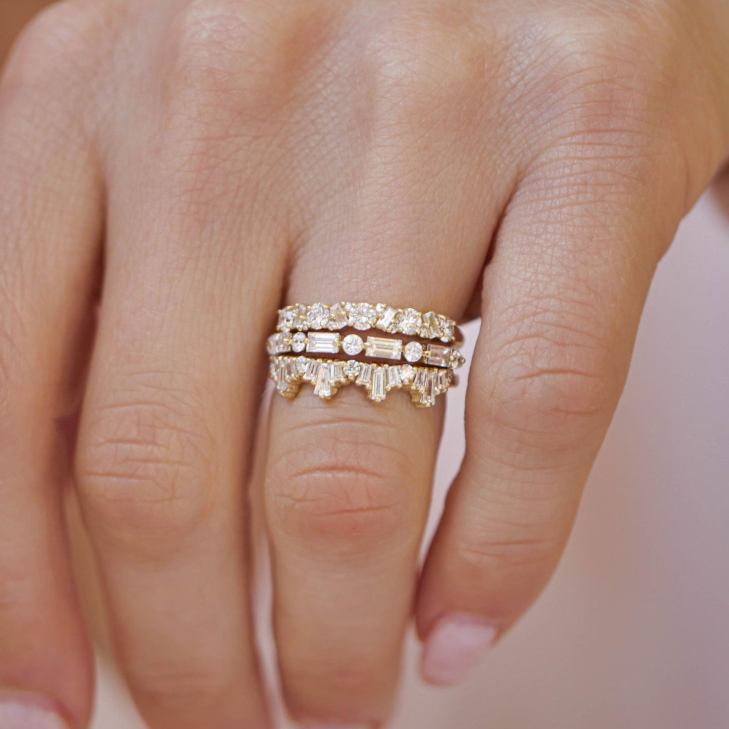 0.52 TCW Round and Baguette Eternity Wedding Band