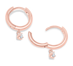 Bella- 1.50 CT Round Moissanite Dangle Hoop Stud Earrings