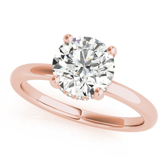 Isabel-1.5 Carats Round Moissanite Hidden Halo Engagement Ring