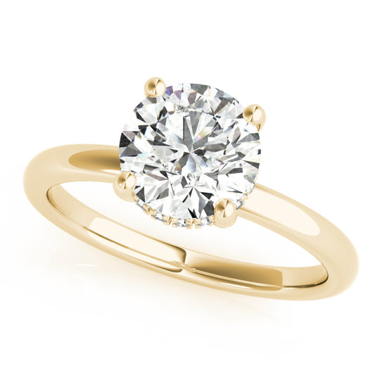 Isabel-1.5 Carats Round Moissanite Hidden Halo Engagement Ring