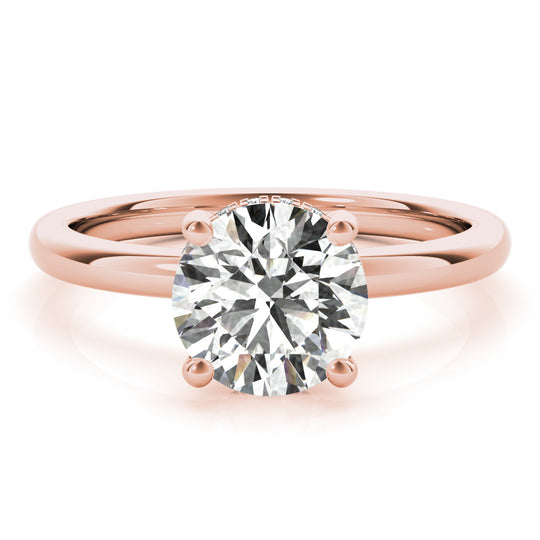 Isabel-1.5 Carats Round Moissanite Hidden Halo Engagement Ring