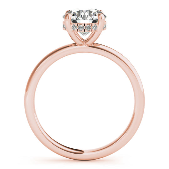 Isabel-1.5 Carats Round Moissanite Hidden Halo Engagement Ring