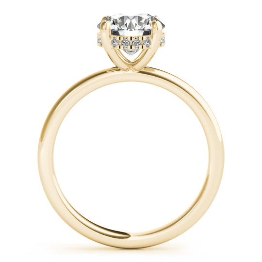 Isabel-1.5 Carats Round Moissanite Hidden Halo Engagement Ring