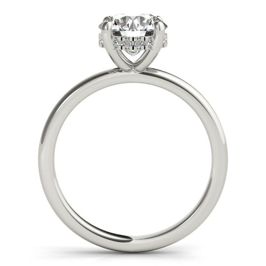 Isabel-1.5 Carats Round Moissanite Hidden Halo Engagement Ring