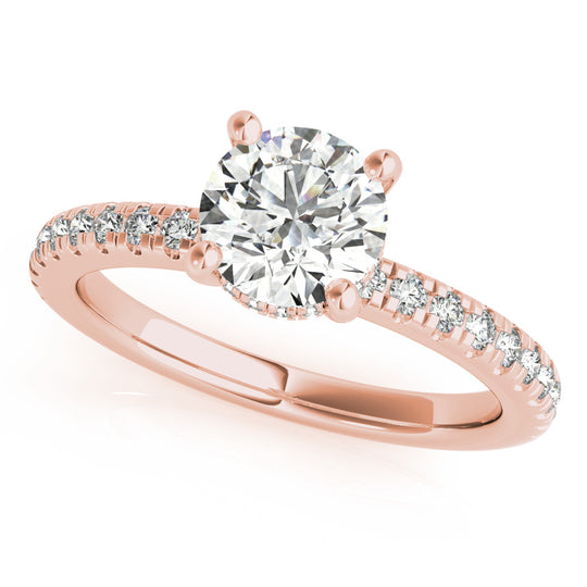 Morgan-1.50 Carats Round Moissanite Pave Engagement Ring