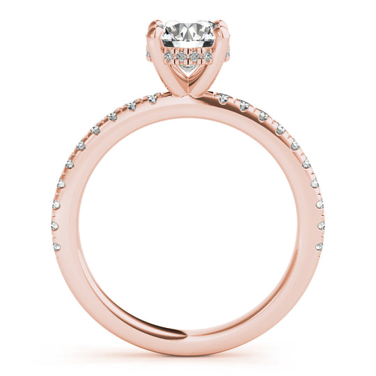Morgan-1.50 Carats Round Moissanite Pave Engagement Ring