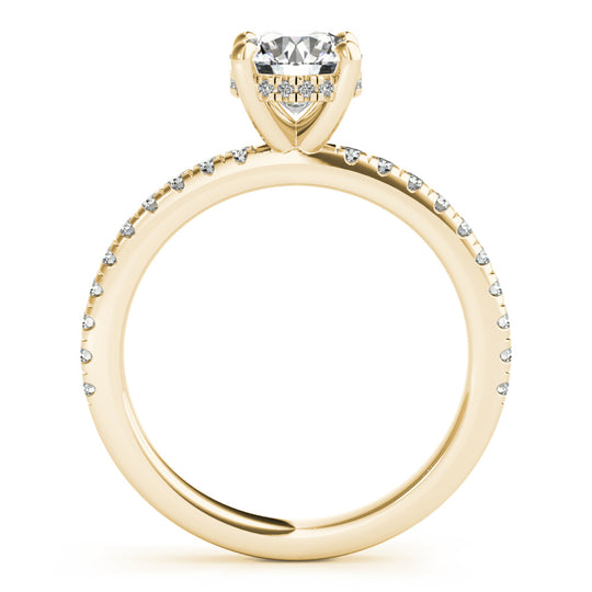 Morgan-1.50 Carats Round Moissanite Pave Engagement Ring