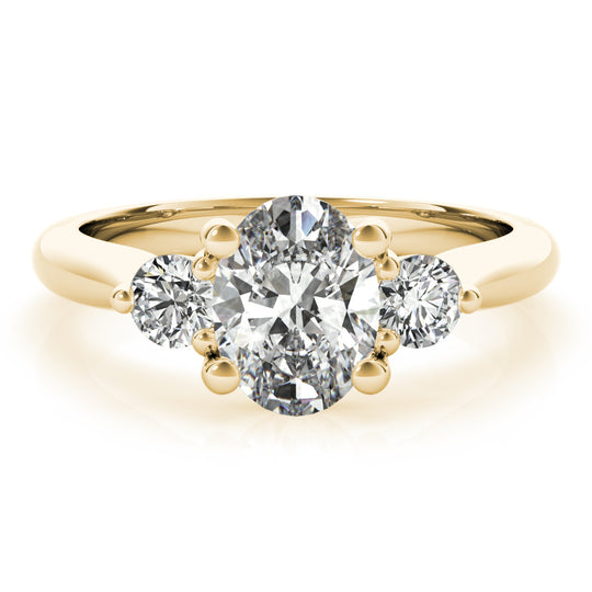 Gabriela-1.0 Carats Oval Moissanite Three Stone Style Engagement Ring