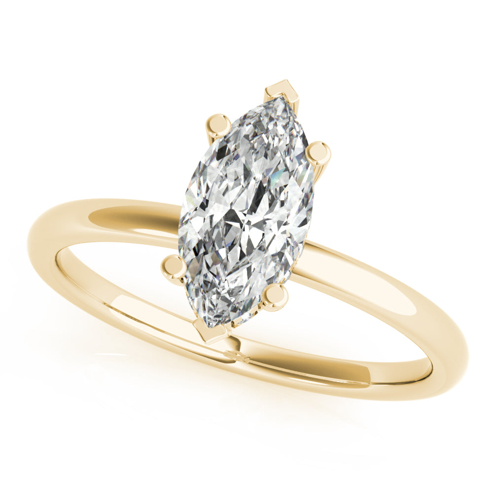 Naomi-1.0 Carats Marquise Moissanite Hidden Halo Engagement Ring