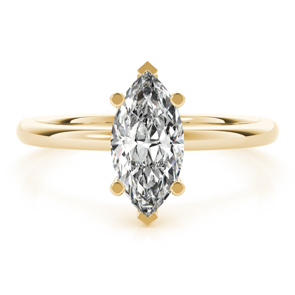 Naomi-1.0 Carats Marquise Moissanite Hidden Halo Engagement Ring