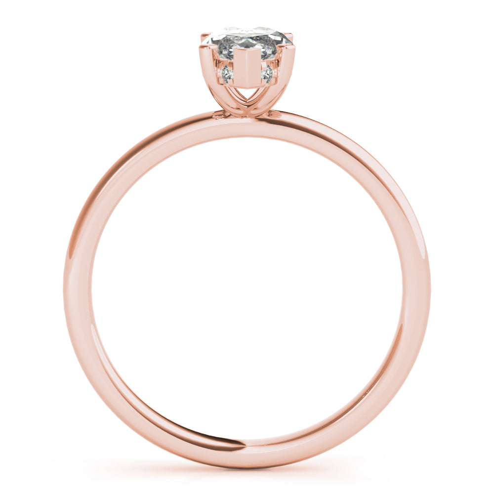 Naomi-1.0 Carats Marquise Moissanite Hidden Halo Engagement Ring