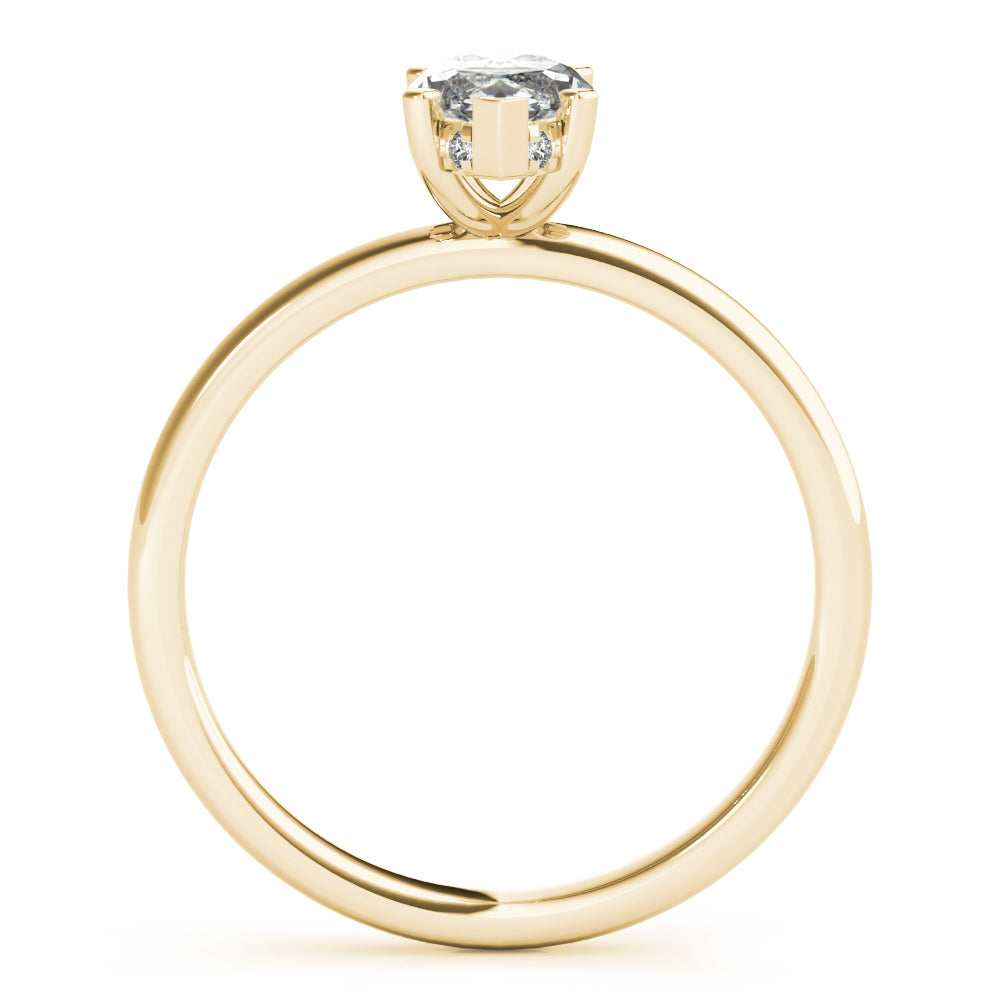 Naomi-1.0 Carats Marquise Moissanite Hidden Halo Engagement Ring