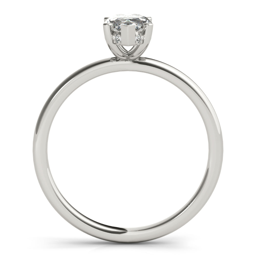 Naomi-1.0 Carats Marquise Moissanite Hidden Halo Engagement Ring