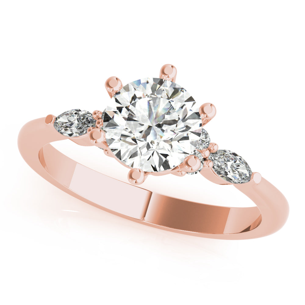 Harley-1.20 Carats Round Moissanite Cluster Engagement Ring