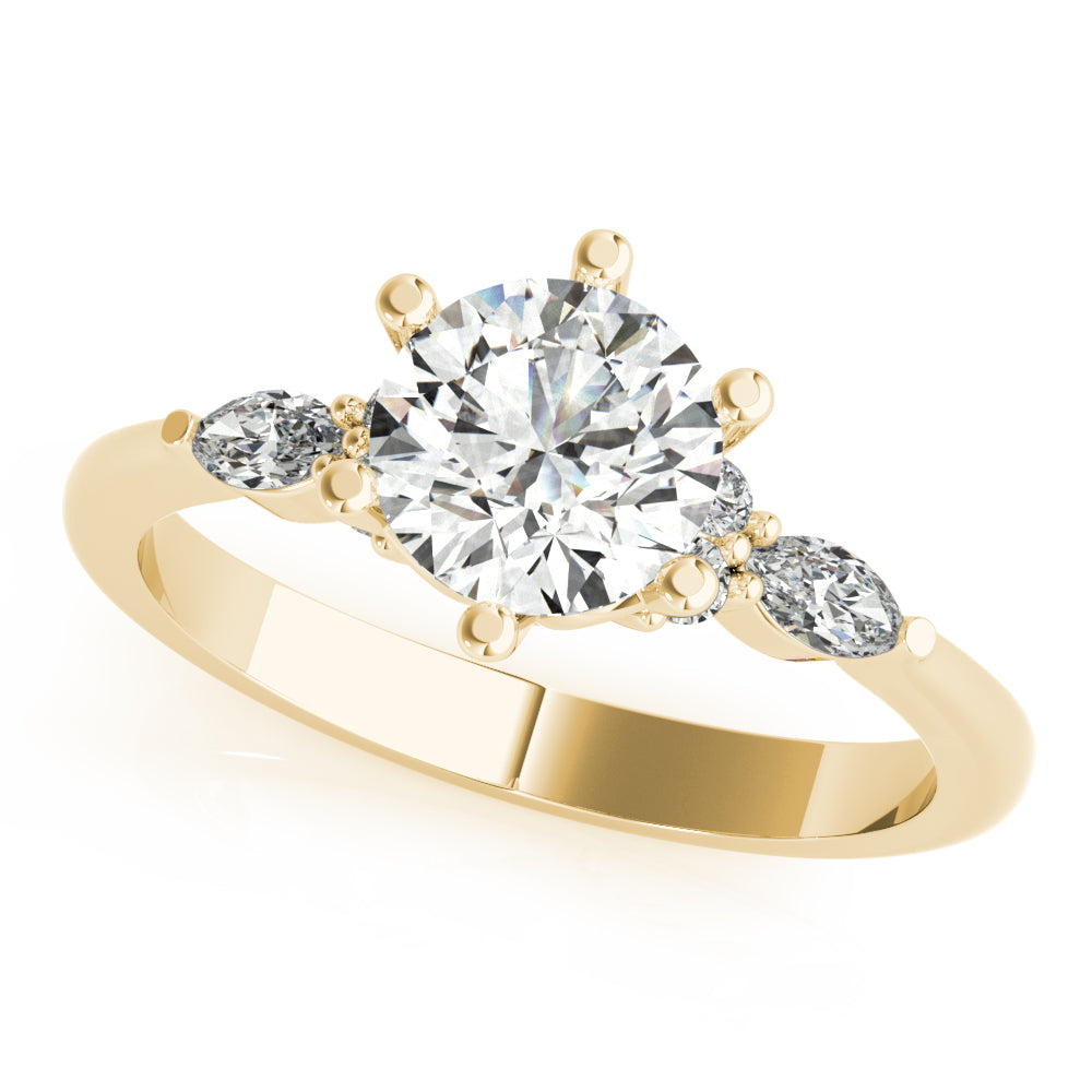 Harley-1.20 Carats Round Moissanite Cluster Engagement Ring